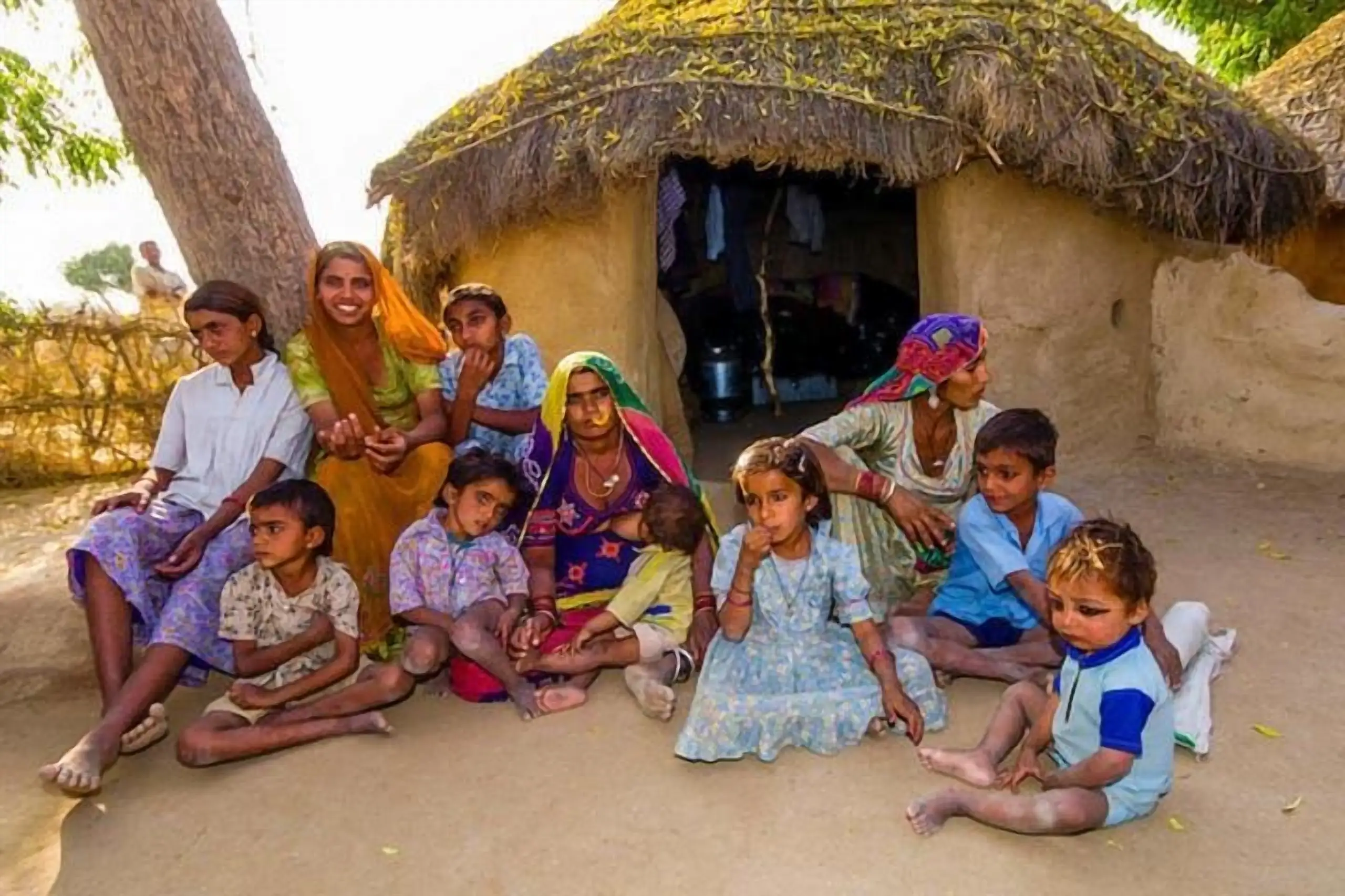 A Bishnoi family in their village near Jodhpur