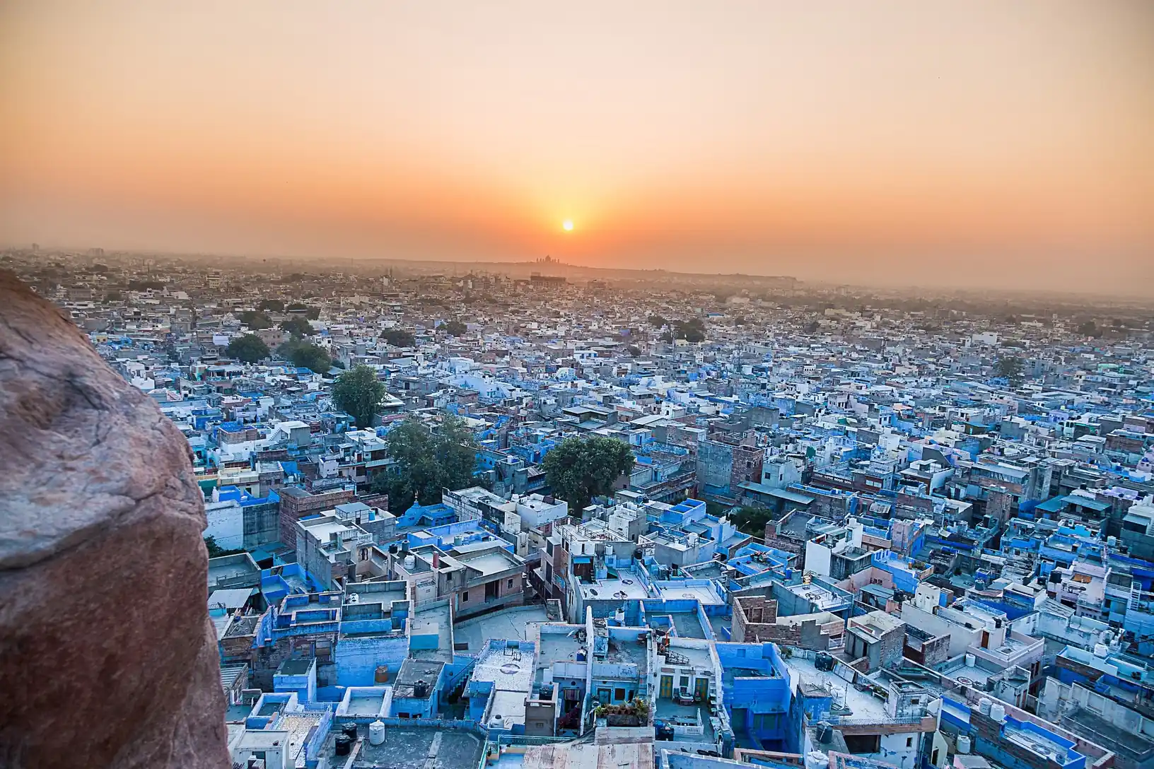 Sunset over Jodhpur's blue city, a favorite photography subject